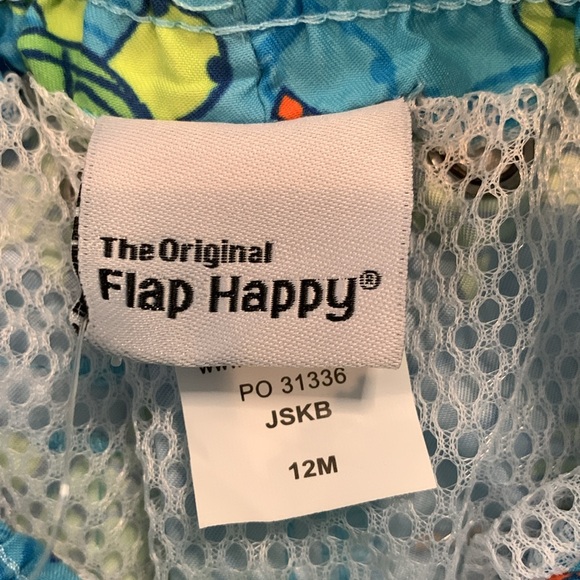 NWT Flap Happy Swim Trunks, Blue & Green Turtle Design, Boys Size 12M - Picture 7 of 10